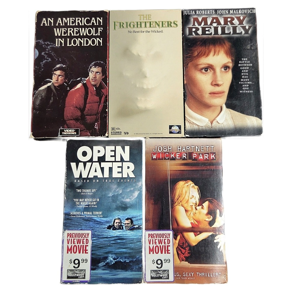 Horror Thriller VHS Tape Lot 5 Movies American Werewolf Frighteners Good Bundle
